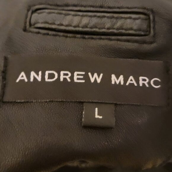 Andrew Marc Black Leather Moto Biker Jacket Women’s L | Classic Streetwear - Picture 10 of 12